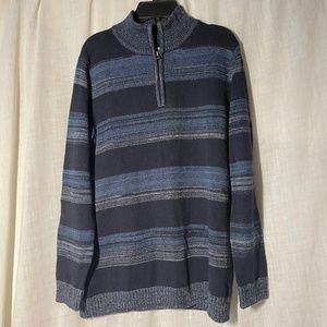 Urban pipeline youth boys sweater. Navy base with stripes. Mock Turtle Neck. XL